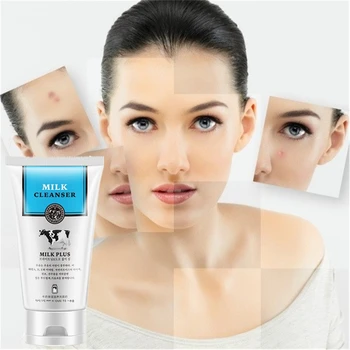 

Face Skin Care Pure Milk Essence Foam Facial Cleanser 100g Whitening Deep Moisturizing Oil Control