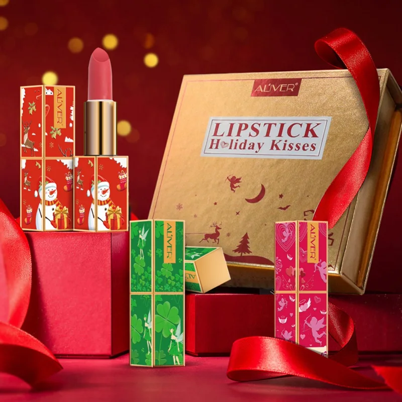 Long-Lasting Matte Lip Stick Make Up Waterproof Velvet Glossy Sexy Lip Gloss Fashion Cosmetics Kit Lipstick Set