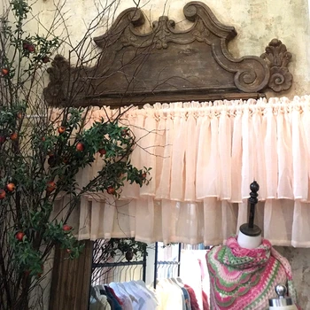 

Country Style Coffee Curtain For Kitchen Valance Cotton Gauze Solid 12color 9size Avaliable For Kitchen Bay Window 2019 New