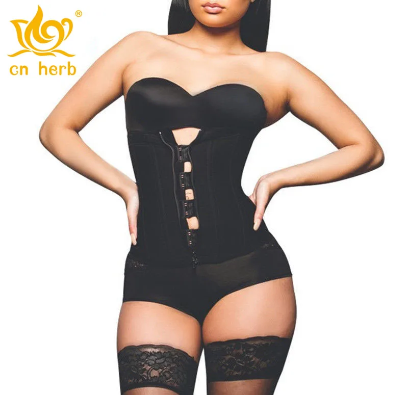Cn Herb Latex Waist Trainer Body Shaper Women Hot Shapers Cincher Top Slimming Belt Black Free Shipping