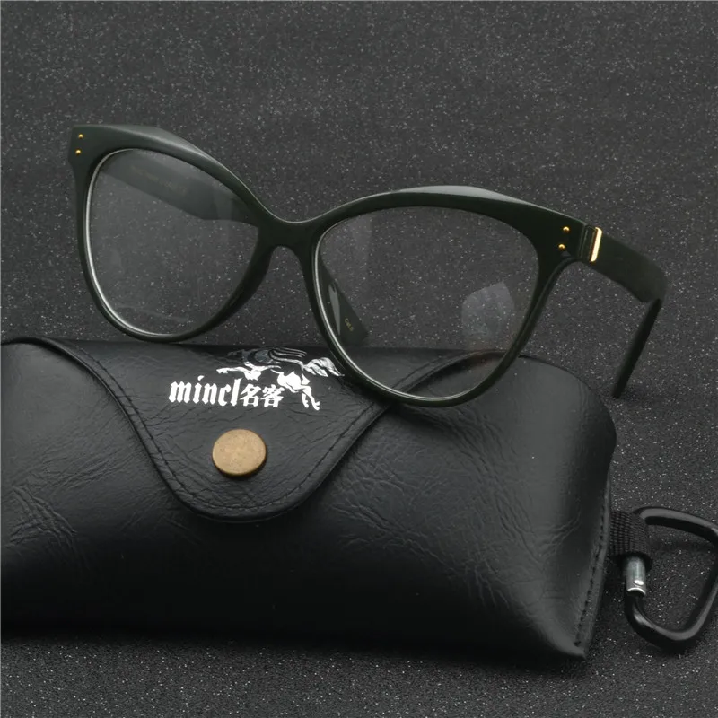 MINCL/модные женские очки оправа для очков мужская оправа винтажные круглые прозрачные линзы кошачьи солнцезащитные очки без оправы NX
