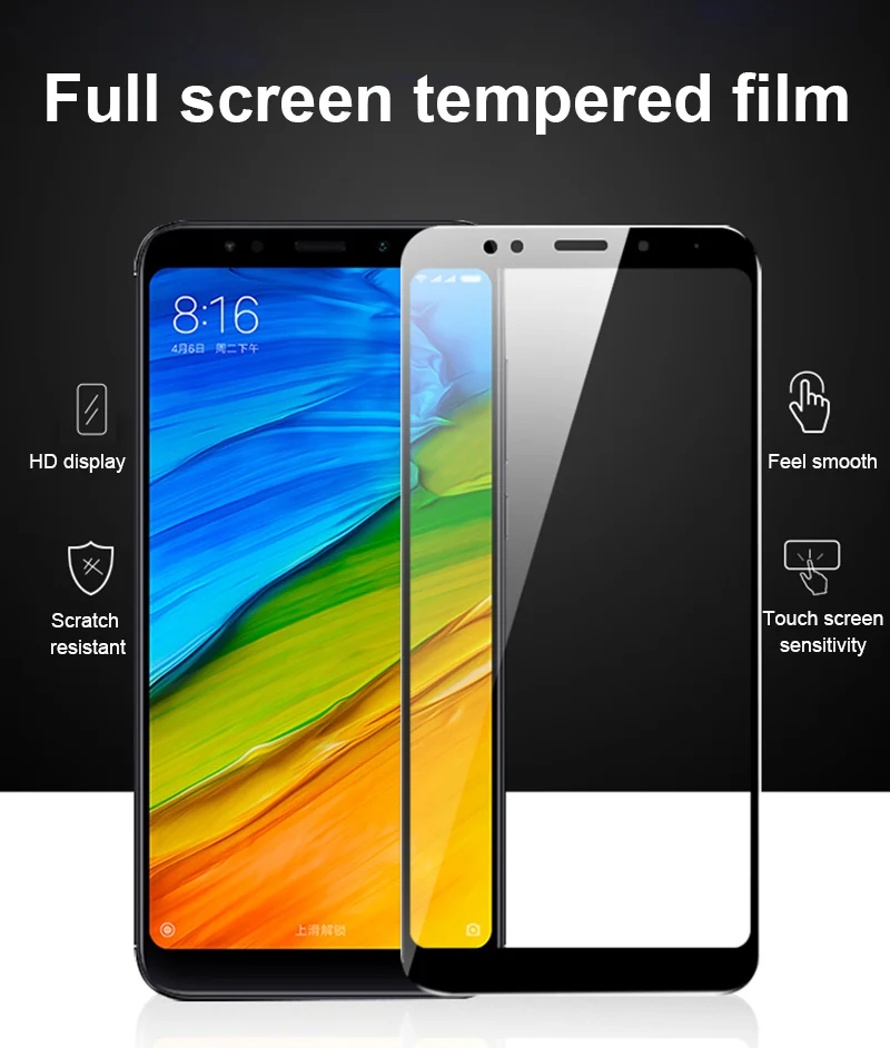 TOMKAS Glass For Xiaomi Redmi 5 Plus Screen Protector Scratch Proof For Xiaomi Redmi Note 5 Pro Global Version Tempered Glass