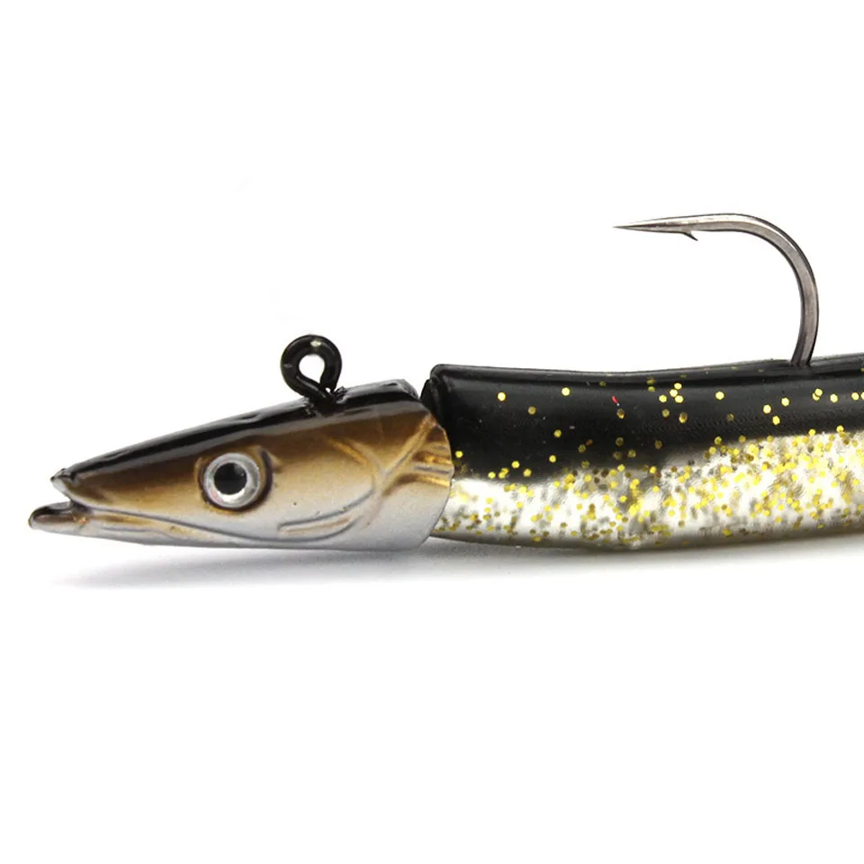 المشي الأسماك 1 قطع الرصاص الرقصة رئيس هوك الصيد السحر الناعمة شحذ شص pesca صيد السمك البحر بيكي wobbers