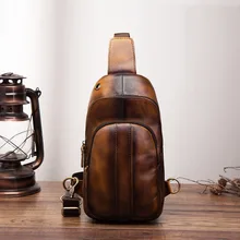 Мужская качественная кожаная повседневная дизайнерская нагрудная Сумка-слинг, модная Дорожная сумка на одно плечо, 8 дюймов, планшет/Зонт, мужской рюкзак 8006l