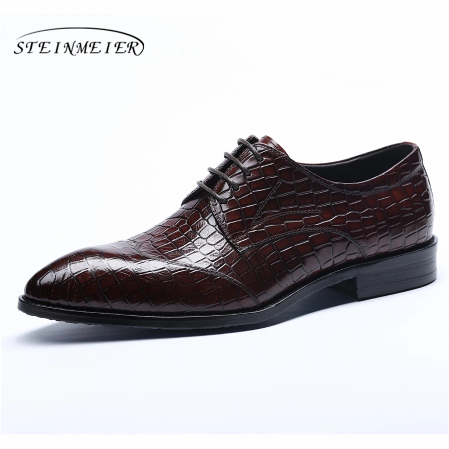 

Men genuine leather shoes business dress banquet casual shoes men brand brogue leather wedding mens shoes black 2019 spring
