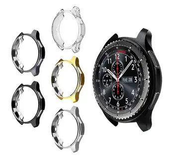 

50pcs Case for samsung Gear S3 frontier soft TPU plated All-Around protective bumper shell replacement cover frame edges around