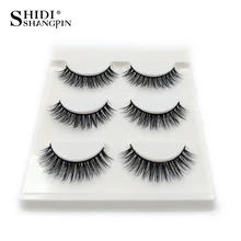 SHIDISHANGPIN 3 Пары ресниц 3d норка макияж, накладные ресницы длинные накладные ресницы из Натурального Волоса наращивание накладных ресниц макияж полная полоса ресниц