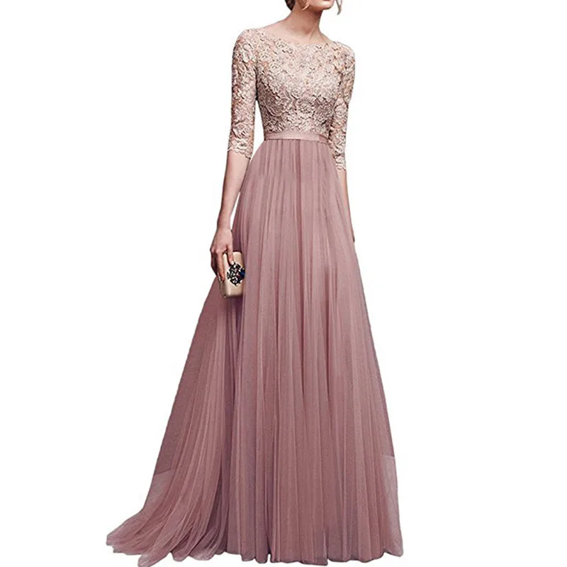 Женское тонкое шифоновое платье, вечерние, свадебные, элегантные, Vestidos, для отдыха, длинное, официальное платье - Цвет: Apricot