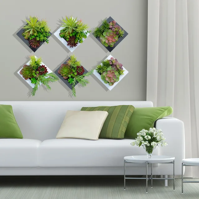 New Arrival Artificial Flowers Succulent Plants Imitation For New Arrival Artificial Flowers Succulent Plants Imitation For Decoration Wood Photo Wall Hanging Home Decor