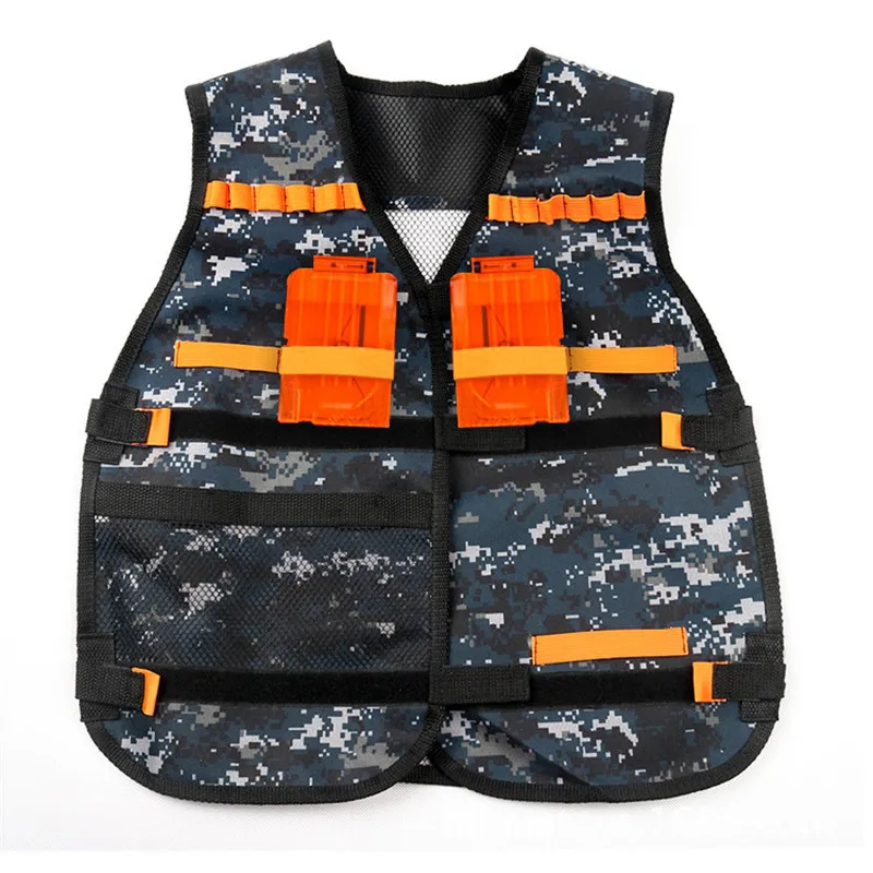 New Outdoor Tactical Vest Kit Safety Vests Adjustable with Storage Closing Pockets Fit for Nerf