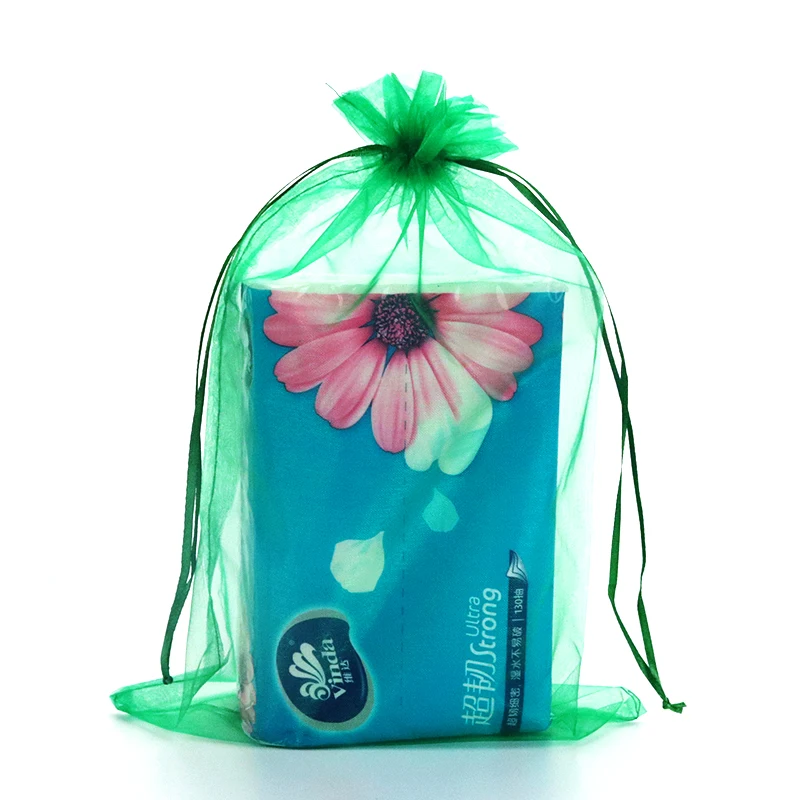 100pcs/lot Dark Green Organza Bags 20x30cm Big Cosmetics Jewelry Packaging Bag Christmas Gift