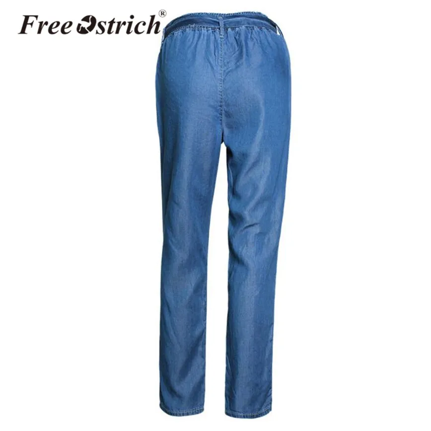 Свободные Ostrich Fsshion Shshes джинсы с эластичной талией женские джинсовые штаны с высокой талией Свободные повседневные смягчающие широкие джинсы