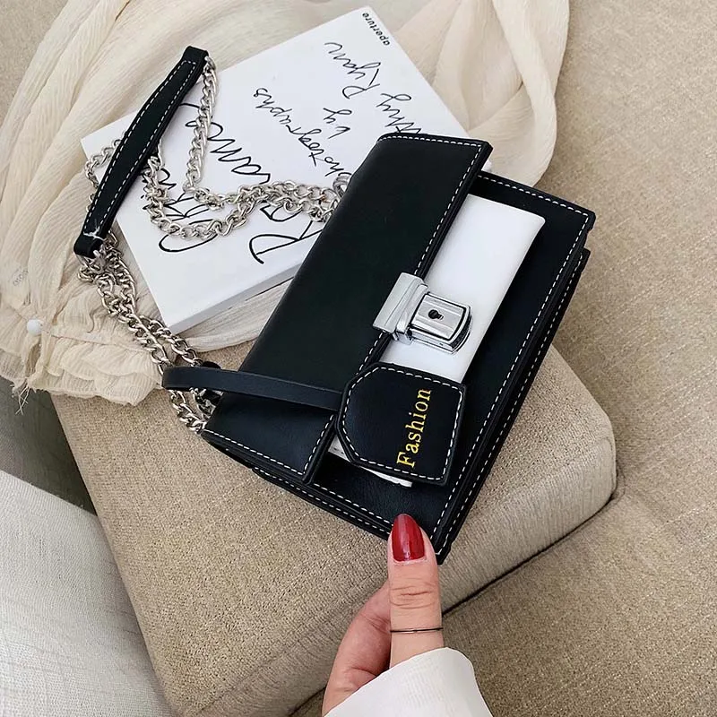 

Contrast Color Pu Leather Crossbody Bags For Women 2019 Messenger Shoulder Bag Female MINI Chain Handbags and Purses