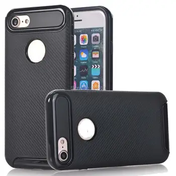 

50pcs/lot 2 in 1 Hybrid Carbon cover Case For iphone 5G 5S /6G 6S/ 6G Plus / iPhone 7 /iphone 7 Plus