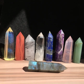 

natural quartz crystals wand obelisk healing natural stone home decorations are powerful in energy