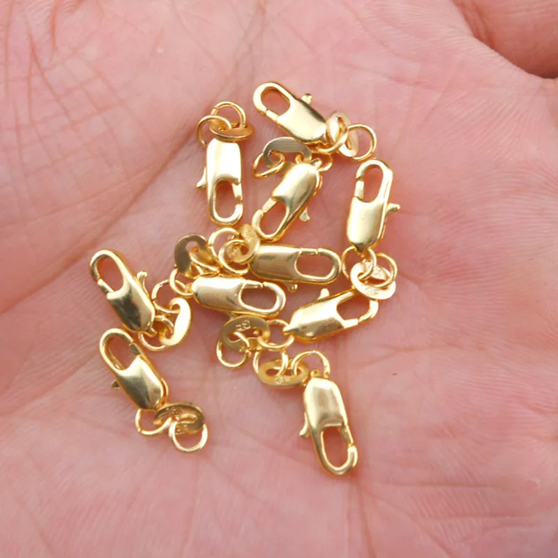 

10PCS Real Gold Filled Lobster Clasps For Necklace Bracelet With Pj007