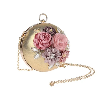 

ALIEME Women Wedding Bags Evening Bags Dinner Women Bag 2017 Hot Hand Evening Bag New Flowers Chain Fashion Gold Handbags 43