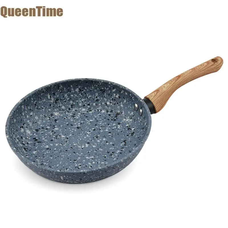 

QueenTime Granite Coating Frying Pan Non-stick Pancake Pans Soup Sauce Pot Skillet Halogen Furnace Gas Kitchen Cooking Utensil