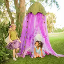 Детская противомоскитная сетка Детская домашняя игровая палатка романтическое фиолетовое платье принцессы Навес-купол для балдахин украшение в детскую комнату постельные принадлежности для новорожденных