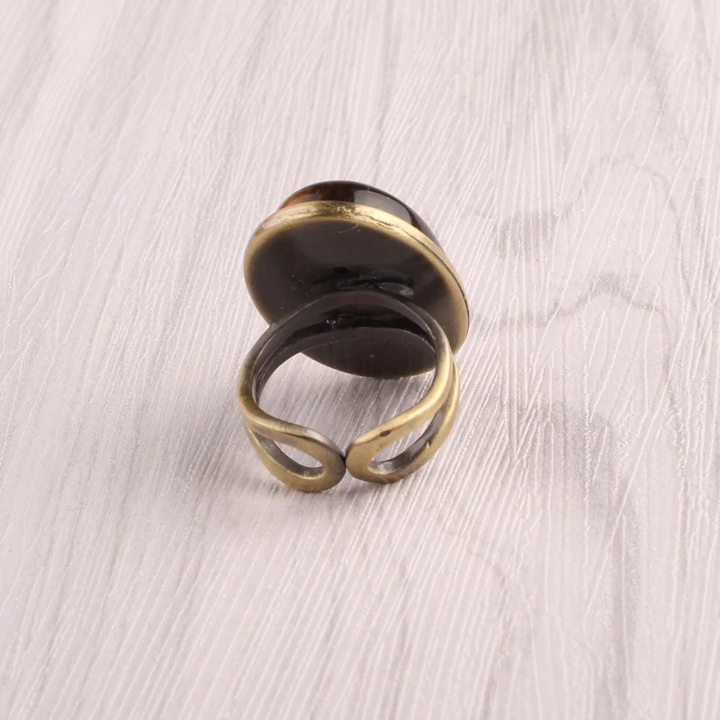 Fashion unique vintage natural stone rings for women antique bronze wedding jewelry ring anel feminino