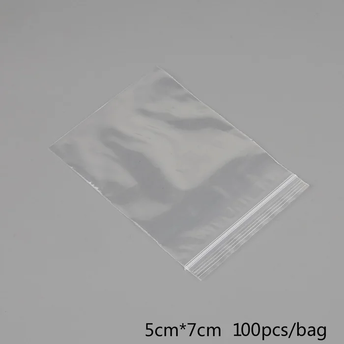 100 шт многоразмерный пакет с замком-молнией, прозрачный полиэтиленовый пакет, легко стираемый пластиковый маленький мешок для подарков, упаковка для ювелирных изделий, самозапечатывающаяся сумка - Цвет: 01