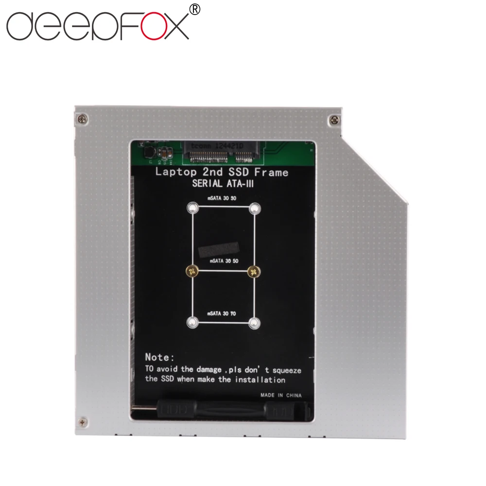 DeepFox алюминиевый 2 й жесткий диск SSD caddy 12 7 мм mSATA 3 0 для жесткого диска чехол