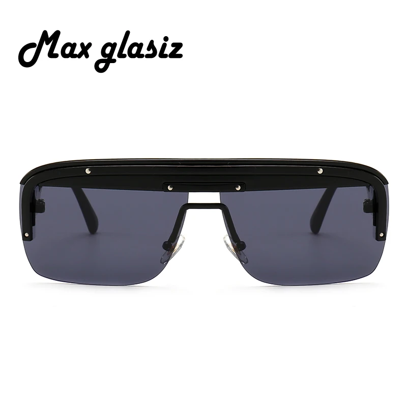 Max Glasiz мужские солнцезащитные очки в стиле стимпанк с большой оправой, современные солнцезащитные очки без полуоправы, дизайн gafas