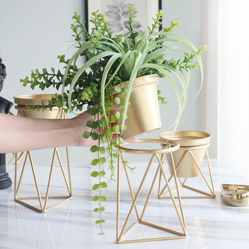 INS Современная железная золотая металлическая модная ваза для цветов домашний магазин украшение стола цветочный горшок