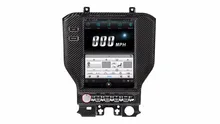 LaiQi 10,4 «Quadcore DVD плеер автомобиля 1280×768 углеродного волокна Вертикальная автомобильный сенсорный экран в стиле Tesla стиль стерео gps навигации для Ford Mustang