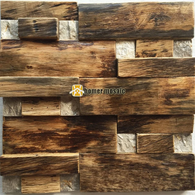 Aliexpress.com : 3d natürlichen holz mosaik schiff holz fliesen ...