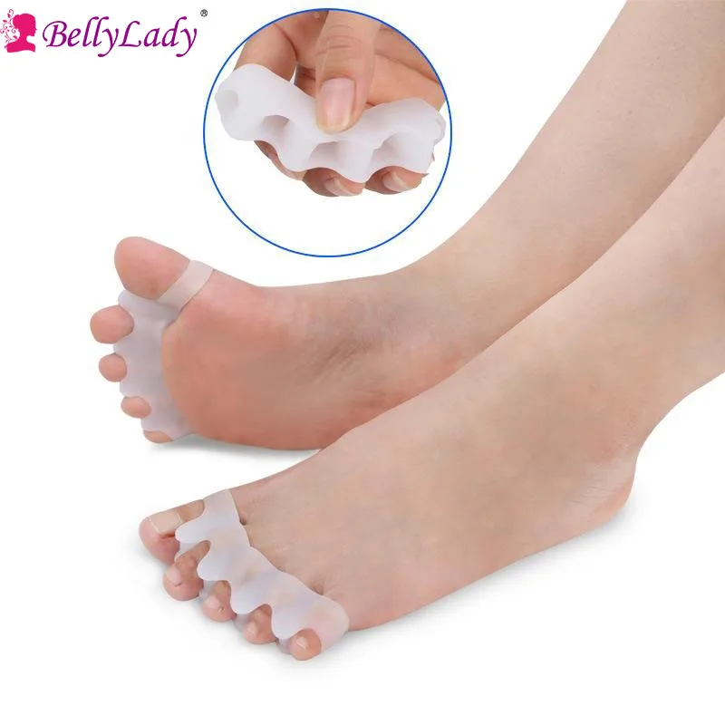 BellyLady Gel Toe Separator Toe Spacers Toe Stretchers for Men and Women Easy Wear in Shoes for