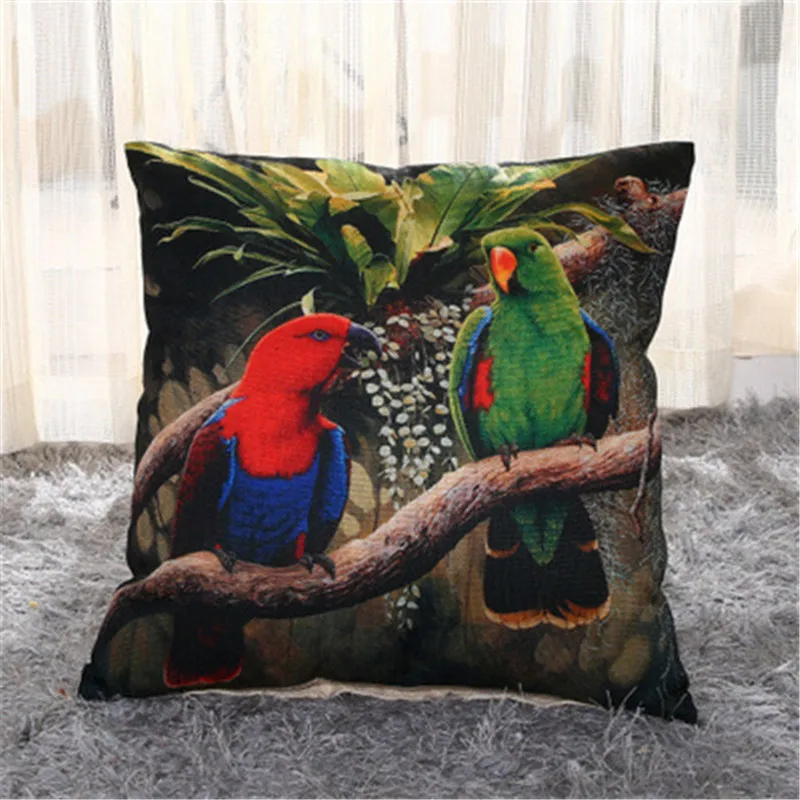 Home Textile Colorful Parrot Fashion Sofa Seat Colors Blue Parrot Green