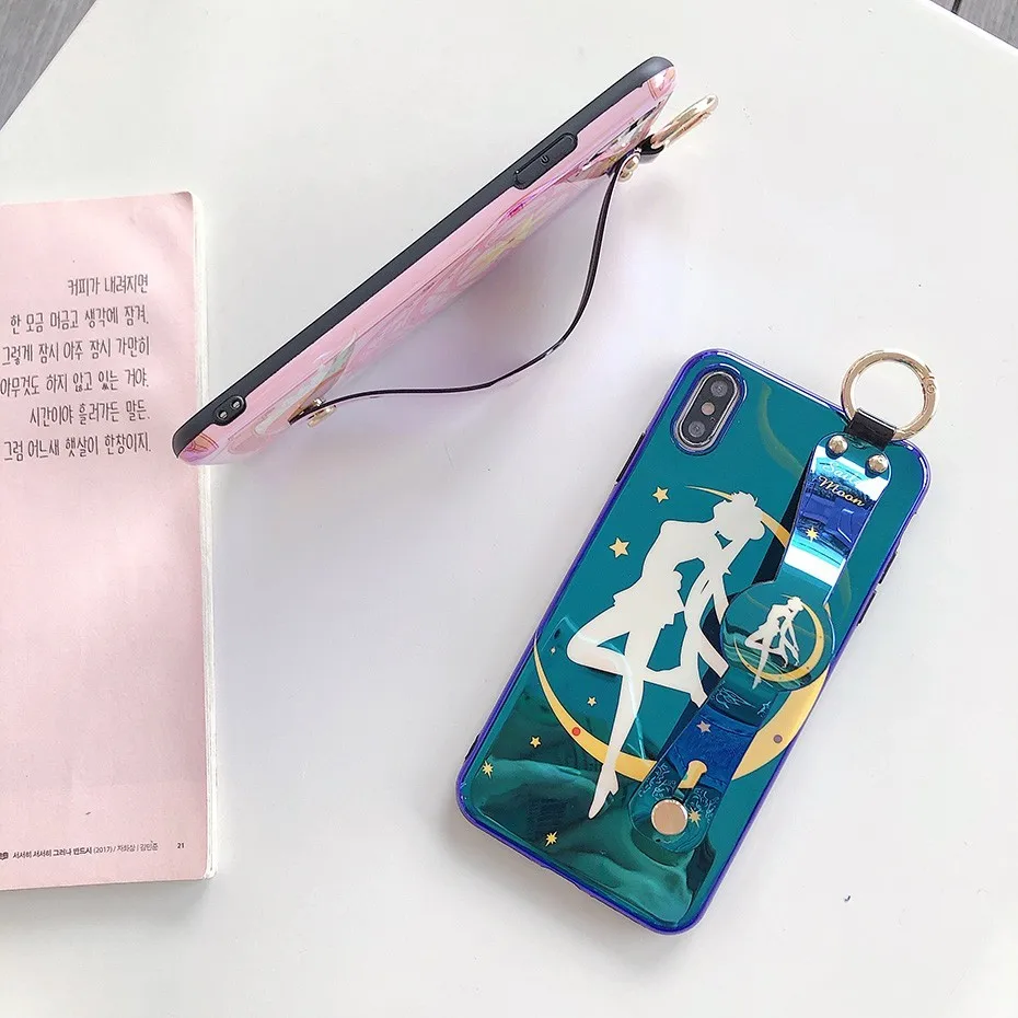 Чехол Sailormoon для iPhone 11 Pro XS Max XR X милый чехол с подставкой Сейлор Мун Марс 7 8 6 6S Plus