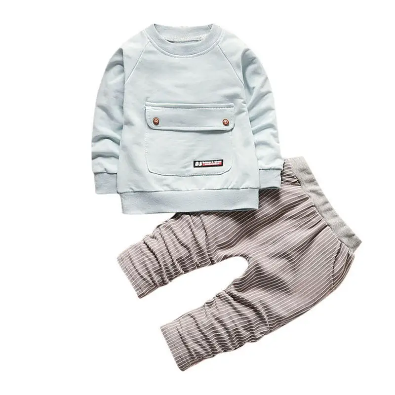 Toddler Kids Baby Boys Girls Outfits T-shirt Tops+Stripe Long Pants Clothes Set kids sport suit for boys 0313 | Детская одежда и