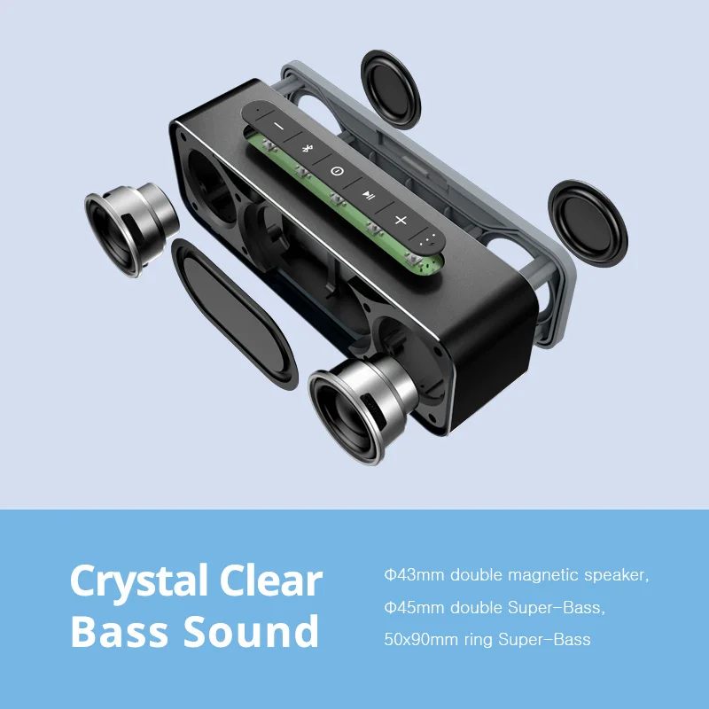 MIFA A20 Altavoz Bluetooth Metal portátil Super Bass altavoz inalámbrico Bluetooth4.2 3D sonido Digital altavoz Handfree MIC TWS - 3