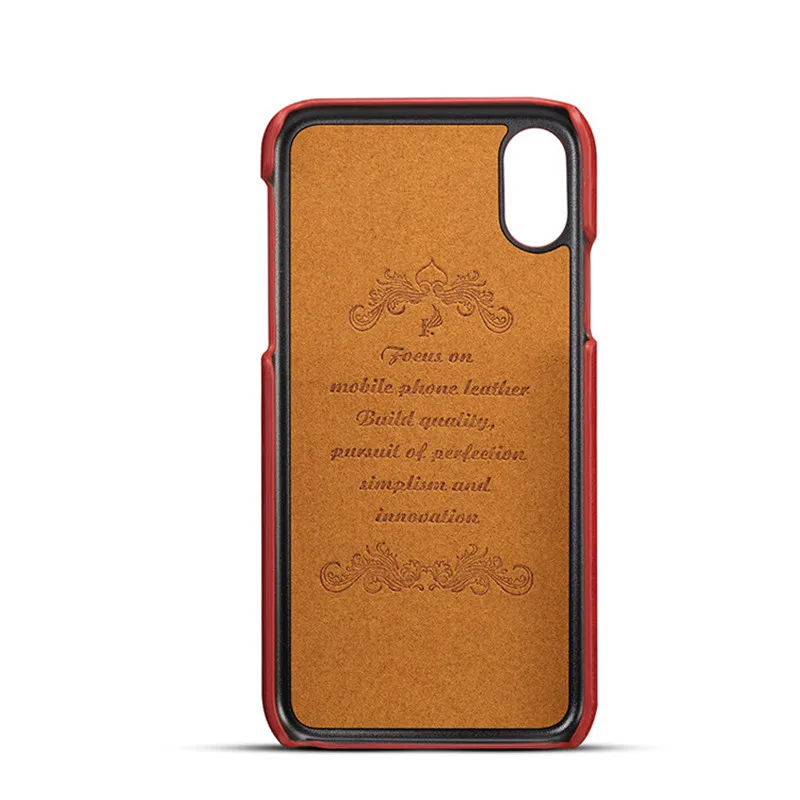 

Retro Leather Case For iPhone XS MARX XR X Vintage Back Protective Cover Card Slots Case Hard Shell For iPhone 6 6s 7 8 Plus