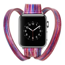 Strap for Apple Watch 4 3 2 1 Genuine Leather Bracelet Double Tour Women Straps For iwatch band 42mm 44mm 38mm 40mm Bands Correa