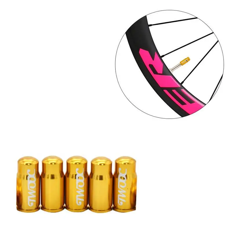 

5pcs French Style Aluminium Alloy Bike Wheel Tyre Valve Cap Bicycle Air Valve Caps Dust Cover