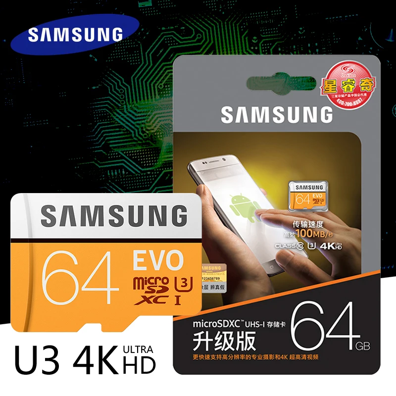 SAMSUNG EVO Plus карта памяти 8 Гб/32 ГБ/SDHC 64 Гб/128 ГБ/256 ГБ/SDXC Micro SD TF карта класс 10 Microsd C10 UHS-1 карты