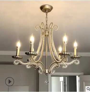 

American crystal chandelier living room lamp dining room lamps wrought iron country minimalist French bedroom luxury American ch
