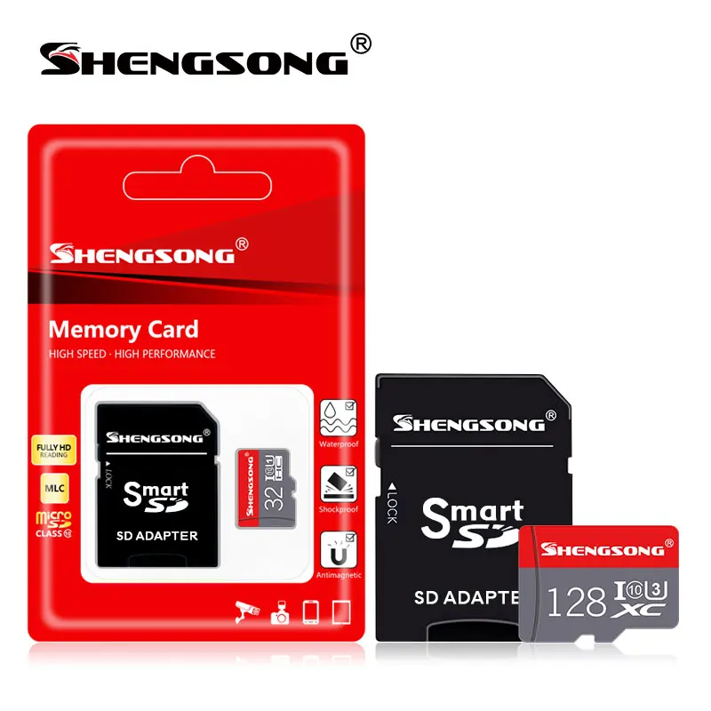 Дешевый Горячая Мода Оригинальный Micro SD памяти Высокоскоростная карта 128 Гб 64 32 16 Class 10 SDHC SDXC с бесплатным адаптером
