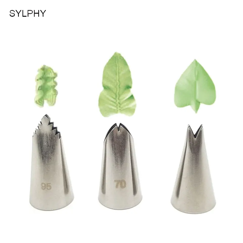 7035295 3pcs/set cream leaf nozzles cake decoration tips icing
