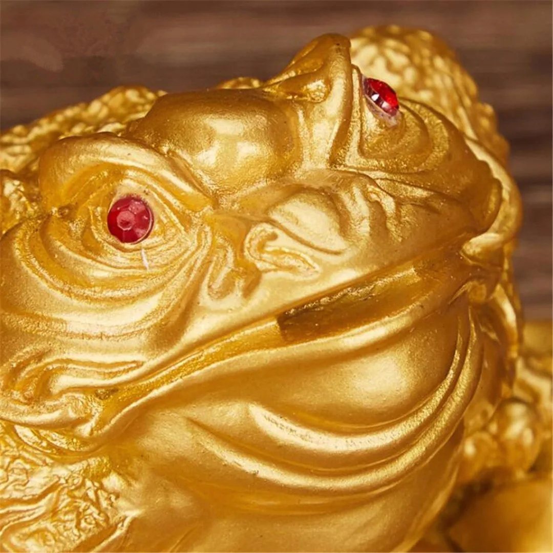 1pc Feng Shui Lucky Oriental Chinese Ching Frog Toad Coin Home Decor Gold Copper