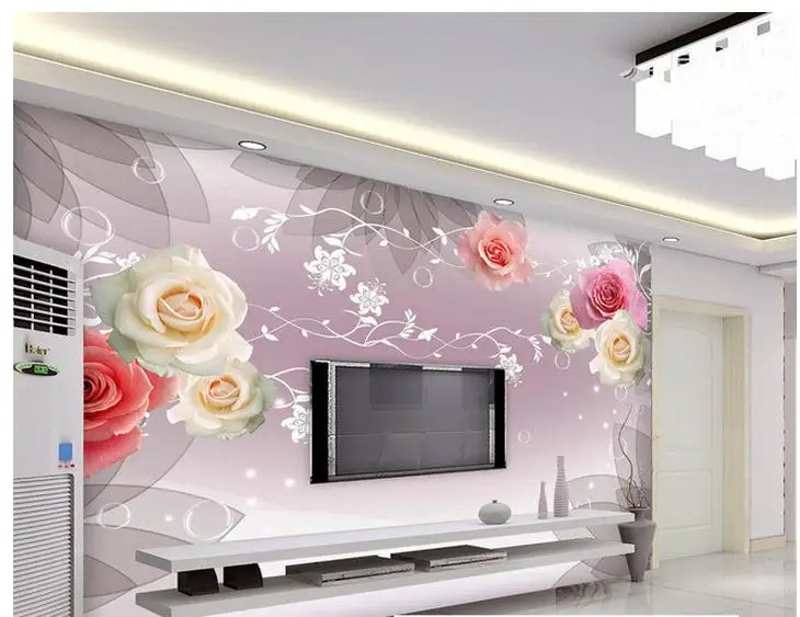 

3d wallpaper custom 3d tv wallpaper murals Flower mural Retro nostalgia romantic roses TV setting wall decoration room wallpaper