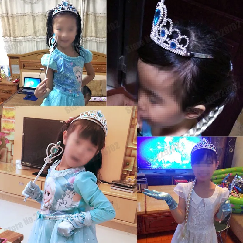 Волшебная палочка Снежной Королевы Эльзы для девочек, вечерние костюмы принцессы, палочка с синим сердечком, украшение для красоты