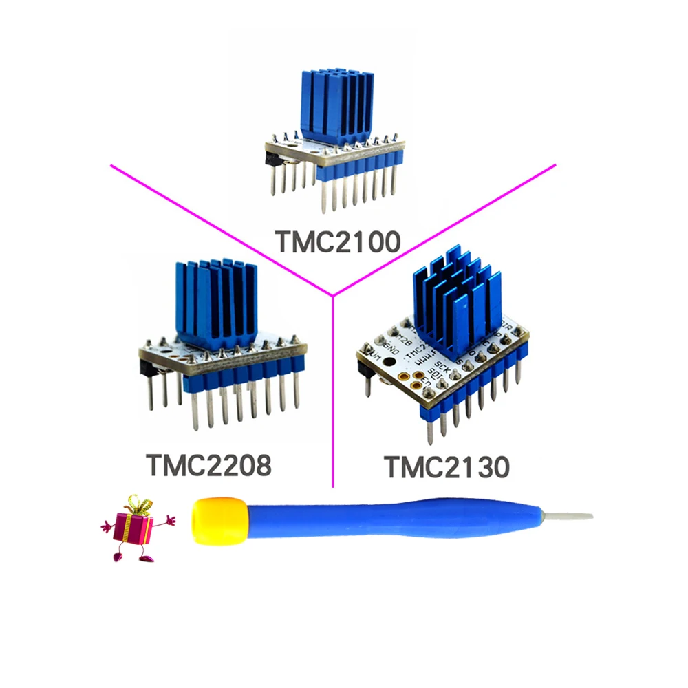 5 шт. TMC2100 V1.3 TMC2130 TMC2208 шагового двигателя StepStick Mute водителя Тихая превосходную устойчивость защита для 3d принтер Запчасти