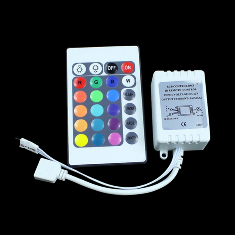 

12V 24 Key Wireless led IR Remote Controller For 3528 5050 RGB LED Strip Light
