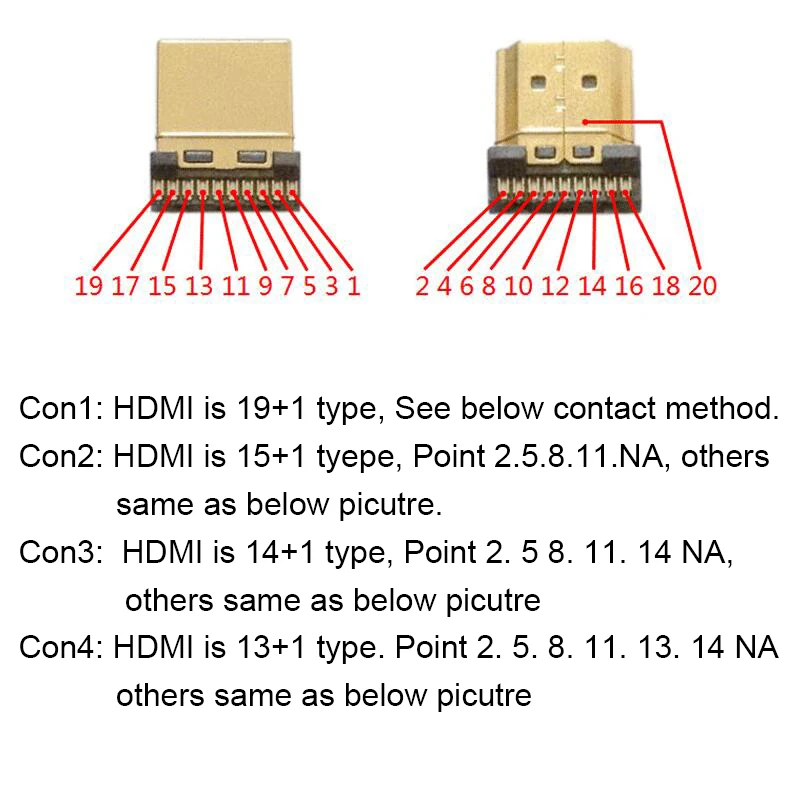 1 шт. HDMI 19PIN штекер разъем к терминалу адаптер с Черной Оболочкой провода кабель припой 19 pin