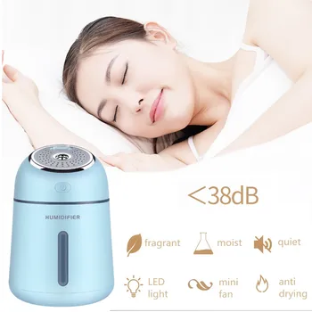 

4 In 1 330ML Diffuser USB Ultrasonic Air Humidifier Mist Maker Essential Oil Diffuser for Home with LED Light and Fan