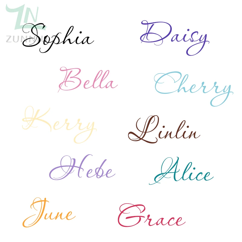 

Personalized Art Font Wall Stickers Customized any Name Vinyl Wall Sticker Home Decor Living Room removable Wallpaper XX055